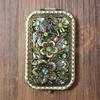 Russischer Vintage Geprägter Klapp-Kompaktspiegel, Luxuriöser Metall-Kosmetikspiegel mit Komplexem Detail