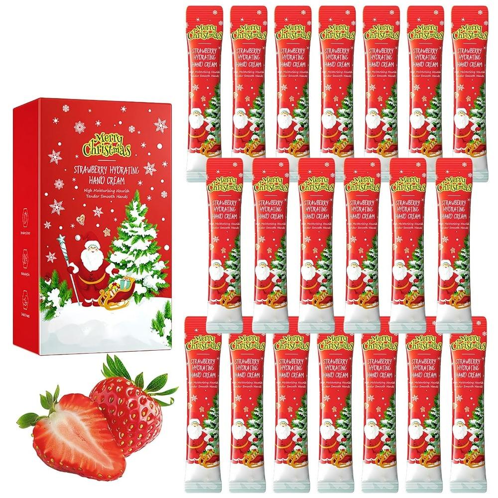 20 PCS Christmas Stocking Stuffer,Strawberry Hand Cream Gift Set for Women