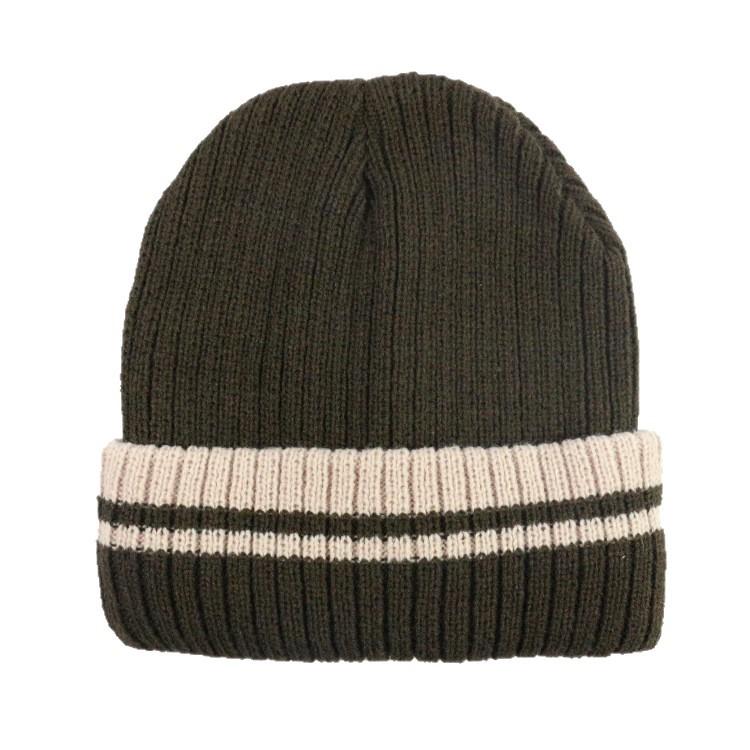 European and American versatile striped corrugated wool hats for men and women outdoor warm knitted cold hats thickened flannel lining can be determi