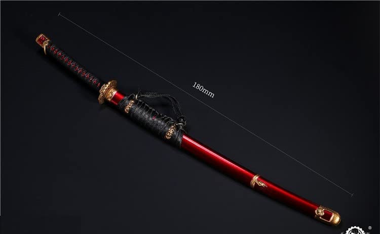 Scale Figure Accessory LOGSHANJINSHU Metal Japanese Samurai 2024 Shipping with Matte Sheath [TOYBARJAPAN] 1/6 / LS2022-10 Sword, Tachi, (A Red)