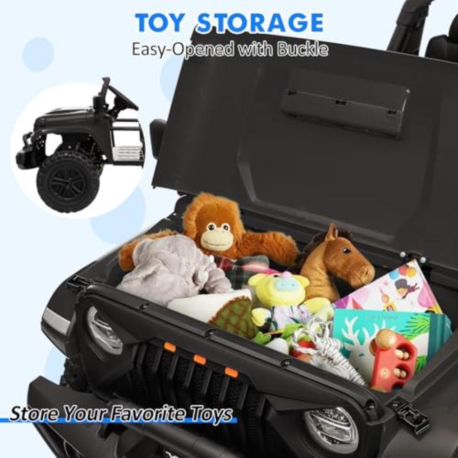 24V Ride On Car, 2 Seaters Riding Electric Truck with Remote Control, Adjustable Legroom for Toddlers Grows, 4 Motors 3 Speeds,