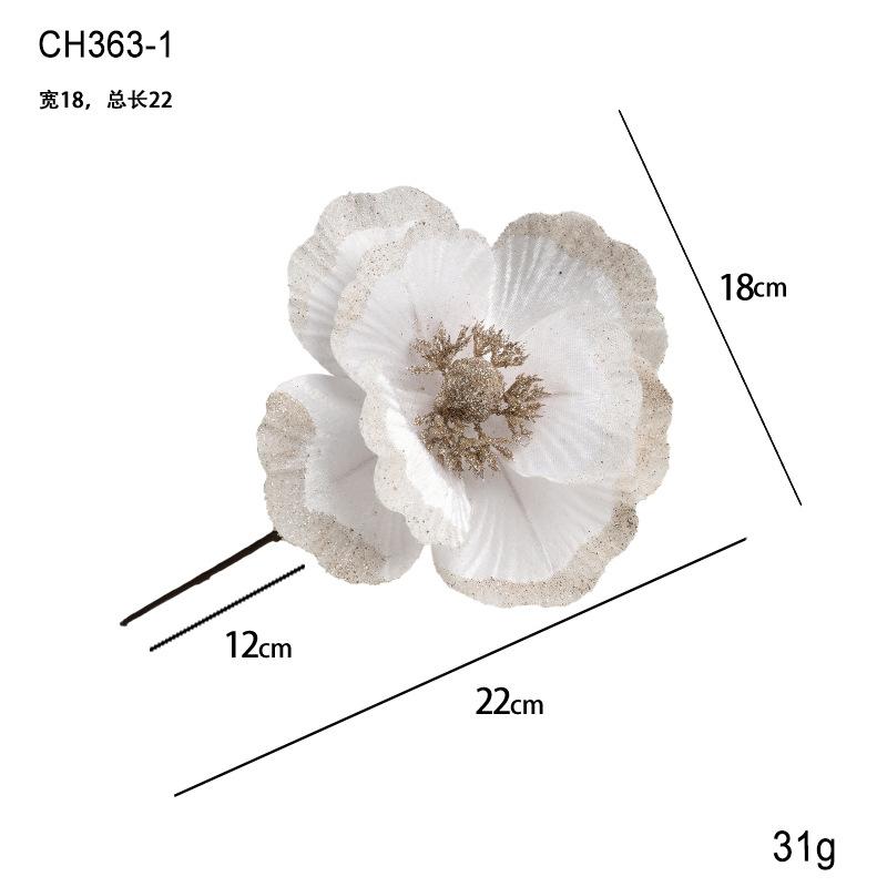 Christmas Ornament Multiple Colors Artificial Magnolia DIY Unique Simulated Flower Glitter Sequin