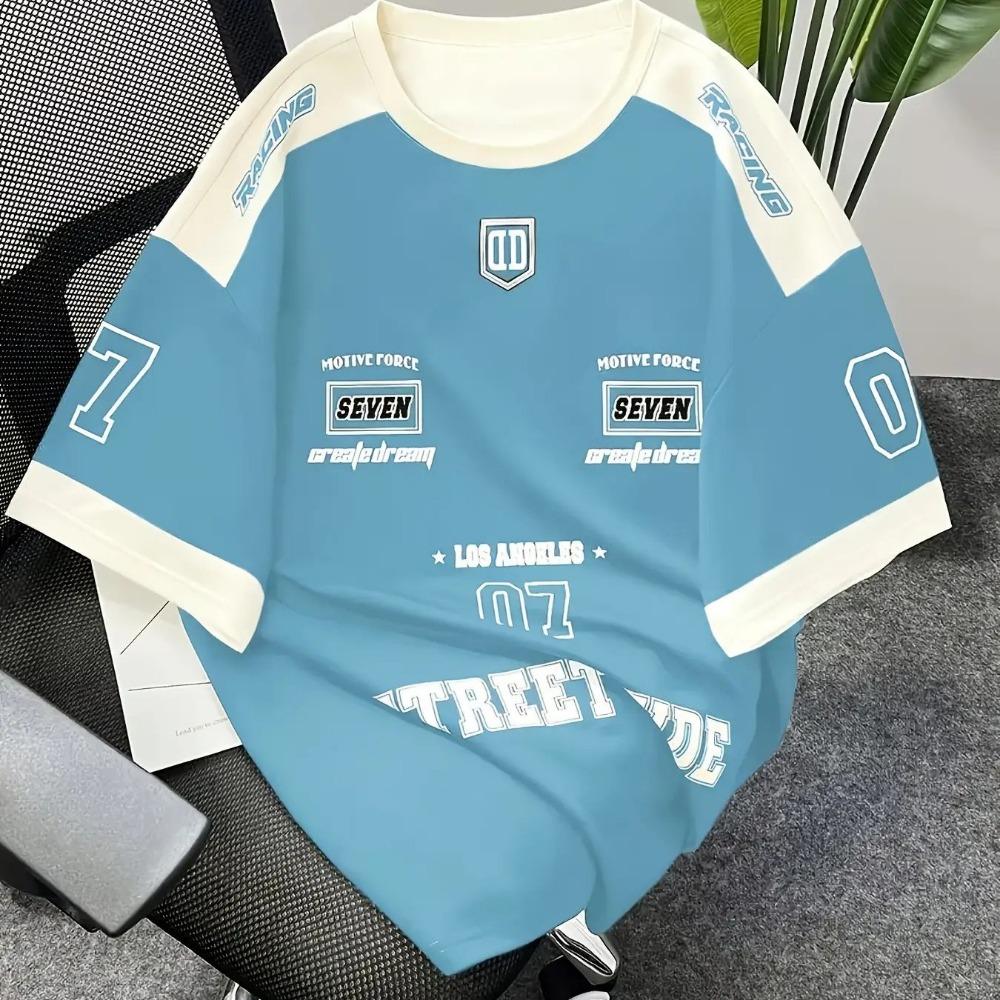 3D digital printed short-sleeved T-shirt, men's sportswear, Brooklyn racing football T-shirt,