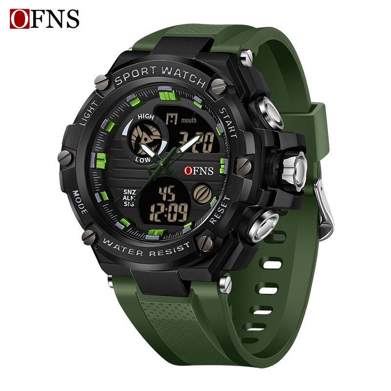 Sanda Sports Dual Display Waterproof Luminous Men s Watch – Trendy, Multifunctional, Casual Wristwatch for Students