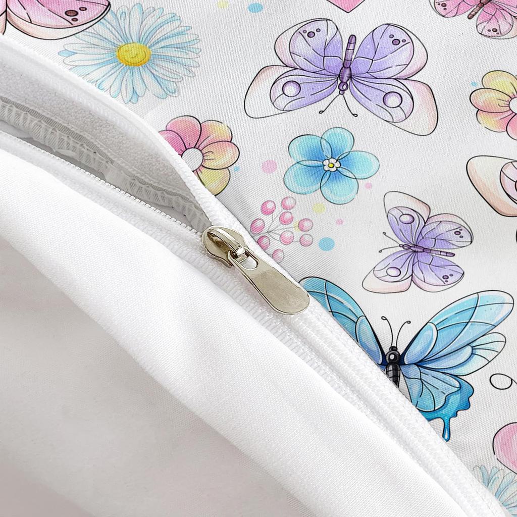 Cartoon Butterfly Down Comforter Set Bedding Set 3-piece Duvet Cover Set