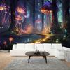 Fairy Tale Forest Tapestry Wall Hanging Psychedelic Mushroom Background Poster Home Dormitory Studio Decoration Fabric Mural