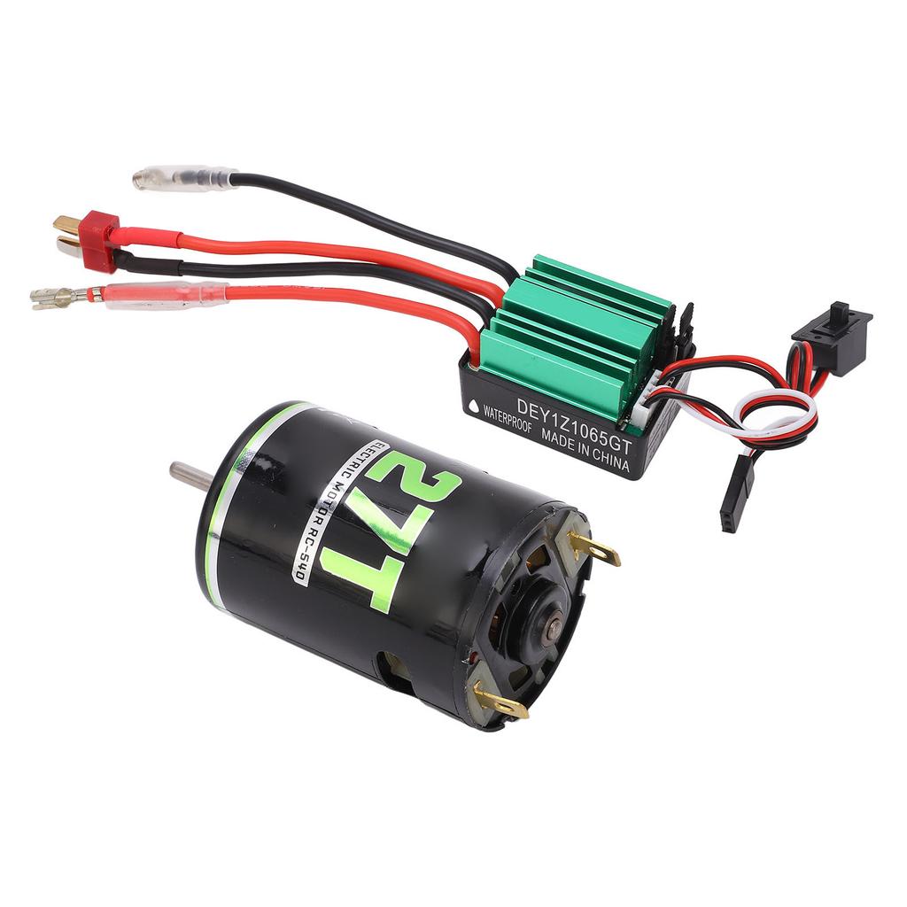 540 Brushed Motor with 65A T Plug ESC High Torsion Waterproof Electric Motor for RC Climbing Car 27T