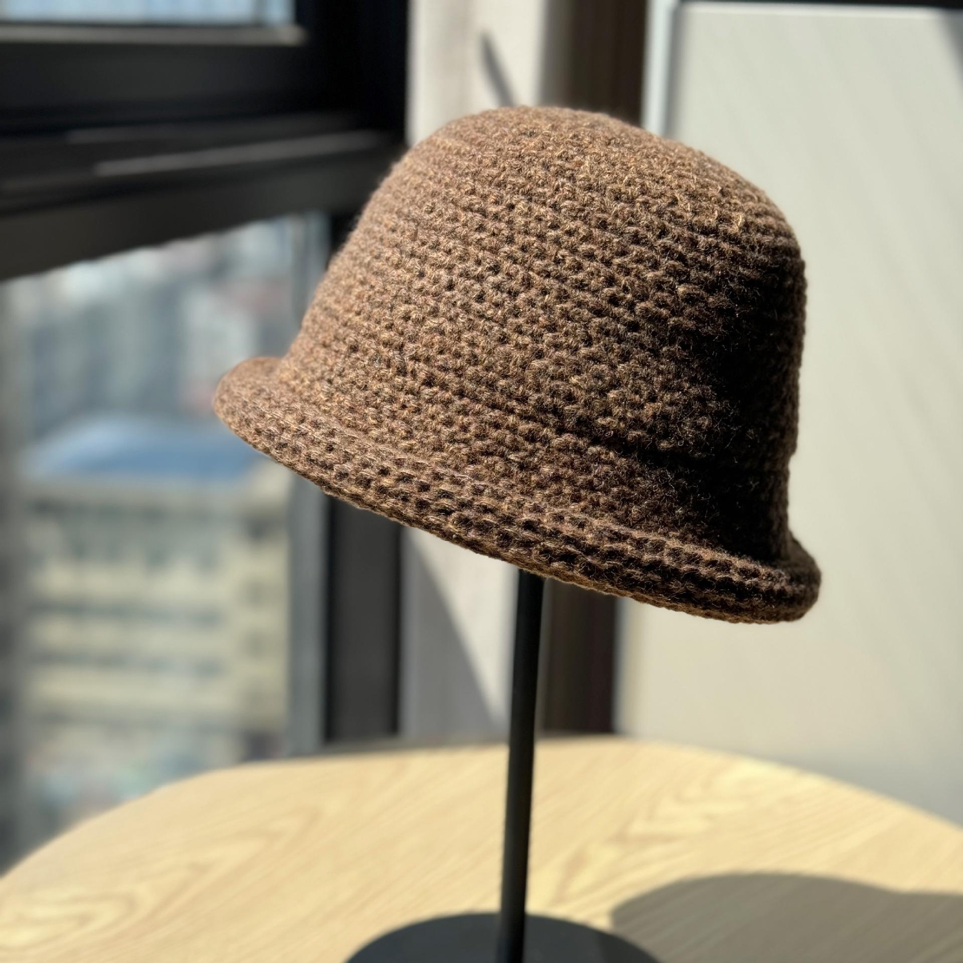 

Новая женская осенне-зимняя шляпа-панама в корейском стиле с загнутыми полями и куполом, из шерсти, складная, однотонная, теплая one size