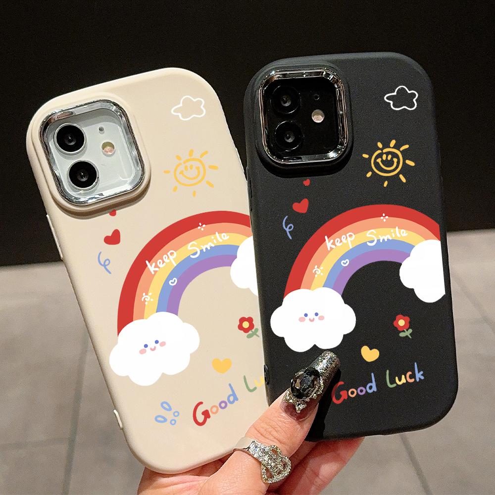 Solid Color Silver Edge Lens Soft Liquid Silicone Shockproof Phone Case for iPhone Samsung Huawei Honor Xiaomi Redmi OPPO Realme Vivo Infinix Tecno