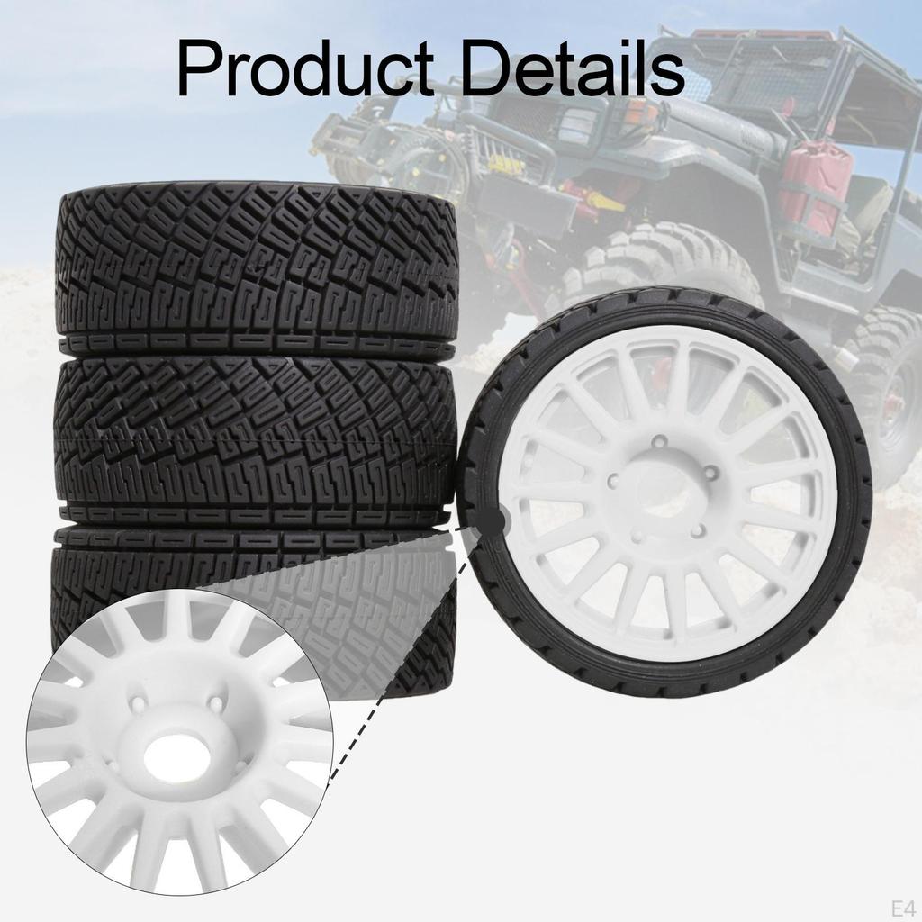 4 Pieces RC Wheel and Tire DIY Accs Easy Installation Professional Model Spare Parts Replace