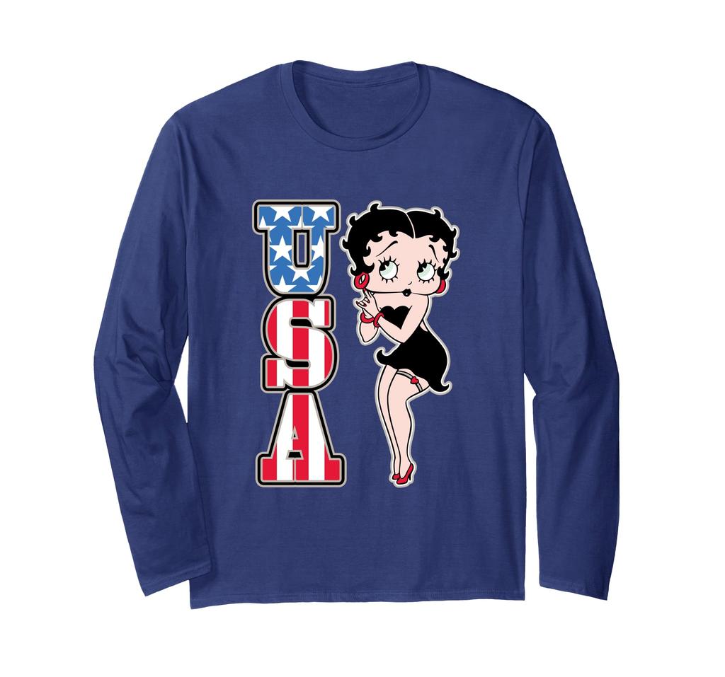 Betty Boop Americana Patriot Betty Long Sleeve T-Shirt
