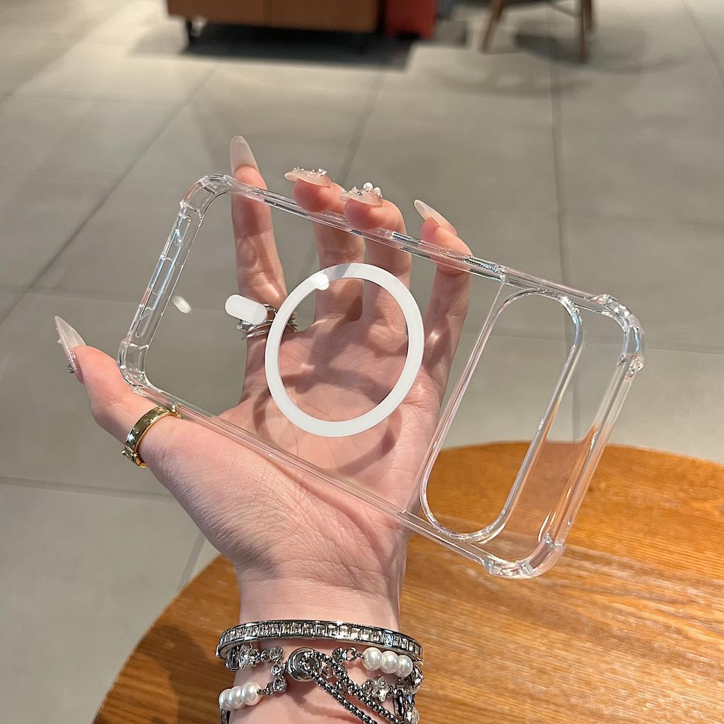 Magnetische Kristall Transparente Harte Hülle für Google Pixel10a 10 9 8 7 Pro XL 9A 8A 7A Weicher Stoßfänger Anti-Drop Kabelloses Ladegerät Abdeckung