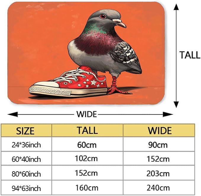 Cartoon Pigeon Funny Print Rug, Cartoon Pigeon Print Non-Slip Bathroom Rug, Area Rug Kitchen Living Room Rug, Cartoon 3D Print