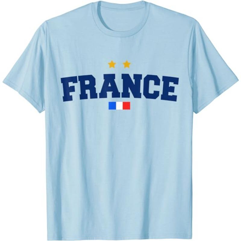 Soccer France Flag T-Shirt French Pride Tee France Football Two Stars Third Loading Clothes Frenchman Sport Foot Fan Team Jersey