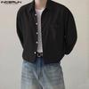 INCERUN S-5XL Men Turn Down Collar Long Sleeve Buttons Loose Casual Shirts Tops
