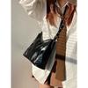 Retro Patent Leather Women's Shoulder Bags Large Capacity Ladies Crossbody Bag Solid Color Female Underarm Bag Tote Handbags