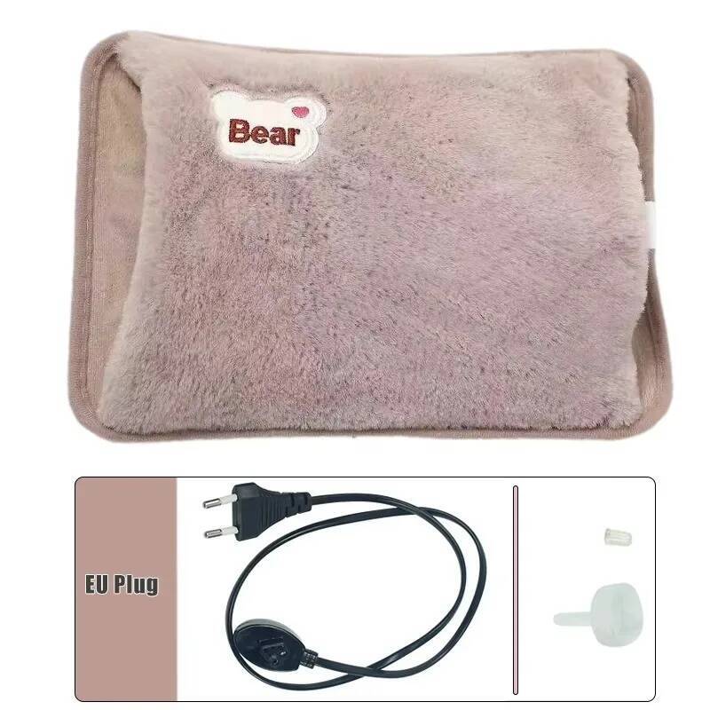 Winter Electric Hot Water Bag Reusable Plush Hot Water Bottle EU Plug Portable Fast Charging Heating Water Bags Warm Hand Pocket