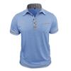 Men's Short Sleeve Polo Shirt Solid Color Casual Tops Breathable Business T-Shirt for Summer