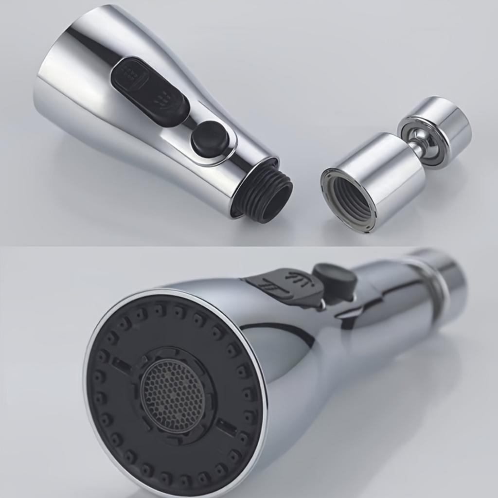 Three Mode Rotary Kitchen Faucet Bubbler with Nozzle - Multi-purpose, High-pressure, Splash Proof Design, Suitable for Bathroom and Sink Use