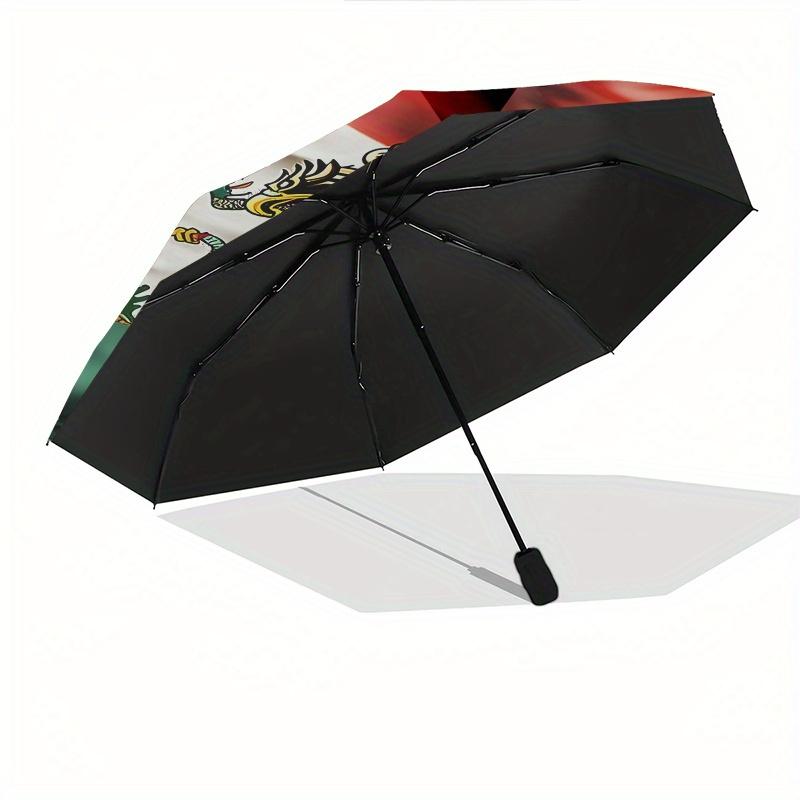 Eagle,Flag,Mexico Automatic Folding Umbrella 8 Ribs Lightweight Design, Durable Iron Frame, Compact and Portable, Ideal Birthday or Christm