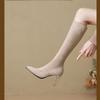 Fashion High Heeled Women Boots Knee High Boots High Quality Fashion Pointed Toe Side Zipper Suede High-heeled Women's Boots Botas Mujer