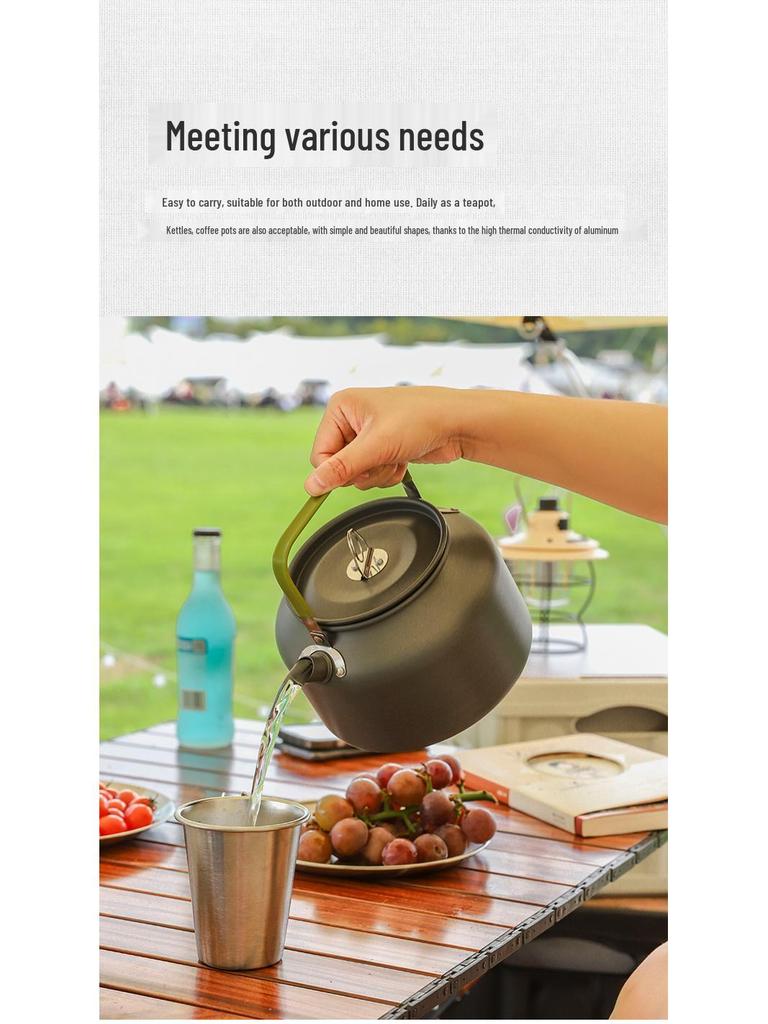 Large Portable Outdoor Camping Coffee & Hot Water Kettle for Mountaineering, Fishing, and Picnics