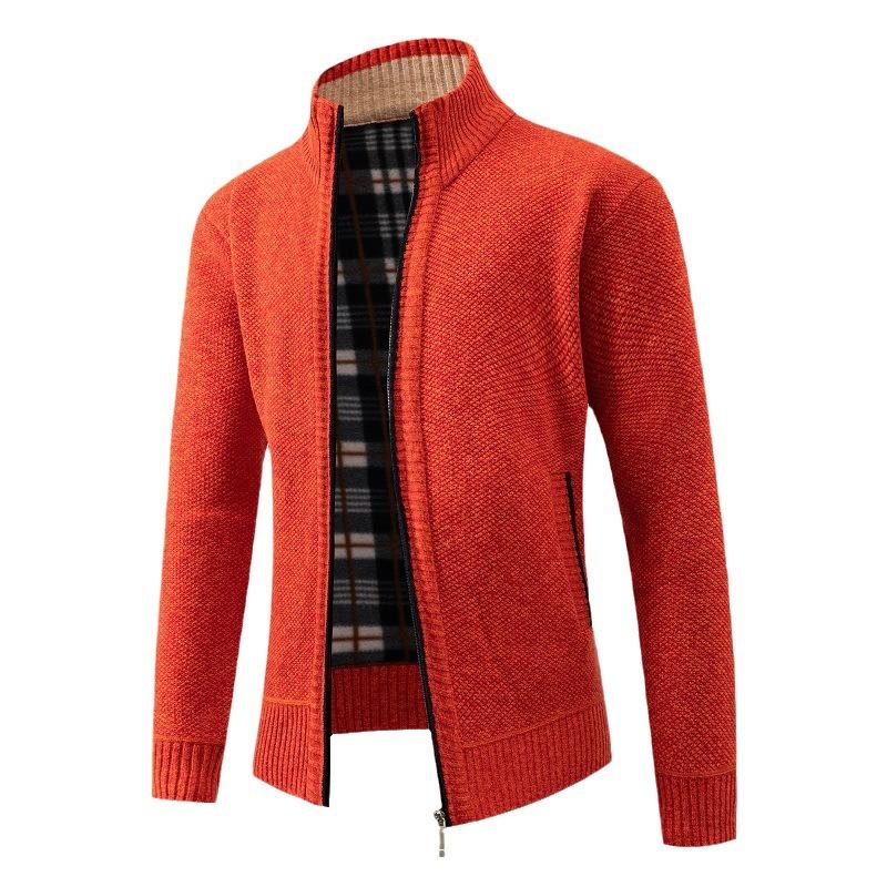 Autumn and Winter Men's Thickened Zipper Cardigan Loose Casual Men's Sweater Jacket