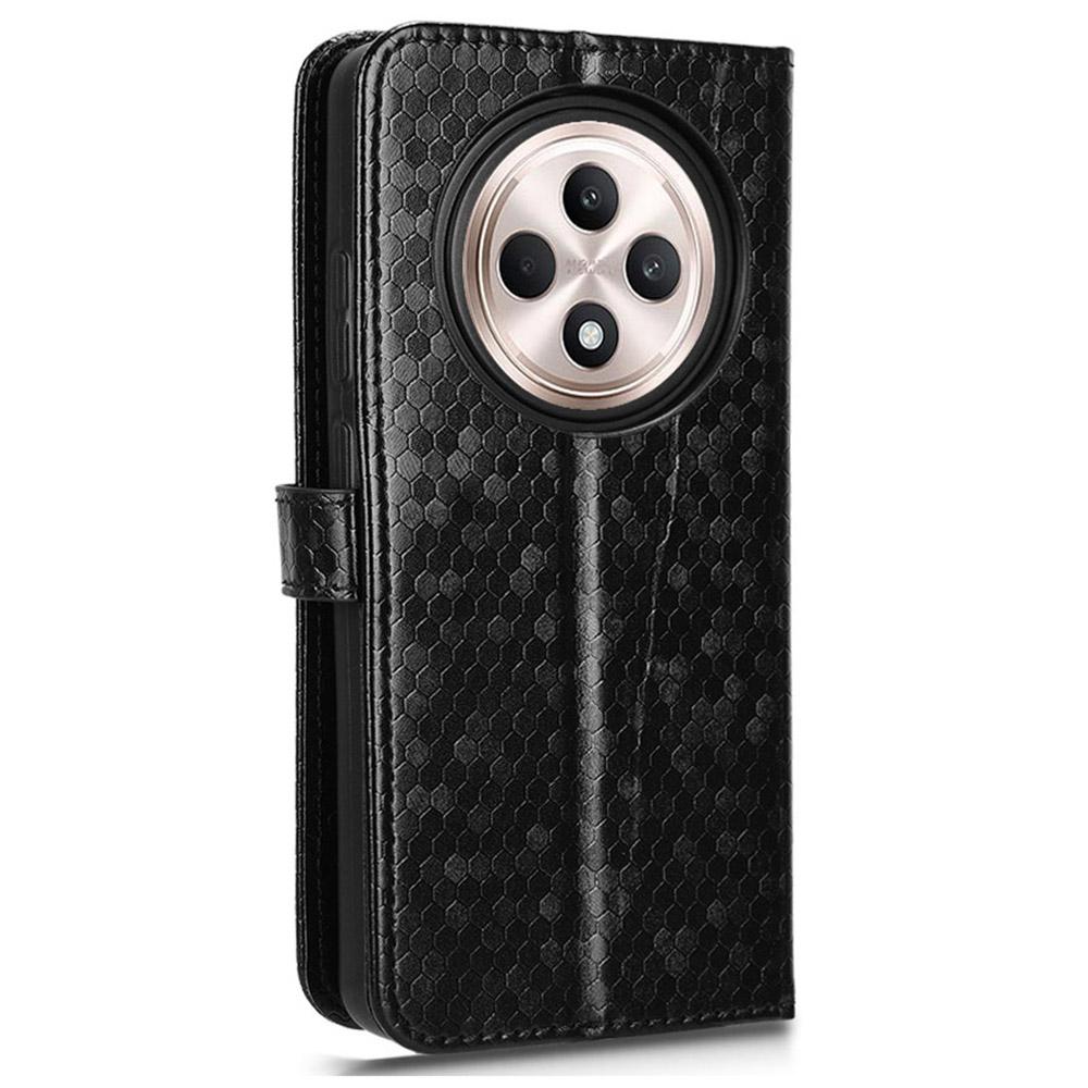 For Oppo Reno12 F 5G Wallet Phone Case Dot Pattern Imprint PU Leather Flip Cover