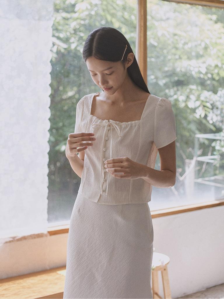 Seumaillingonmi Jacquard Blouse (Cream)