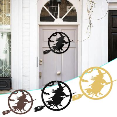 Μεταλλική Μάγισσα Ευτυχισμένη Διακόσμηση Χάλοουην Σιδερένια Μάγισσα Κρεμαστό Πόρτας Μεταλλική Μαύρη Μάγισσα Διακόσμηση Πόρτας Διακοσμήσεις Σπιτιού για Χάλοουην