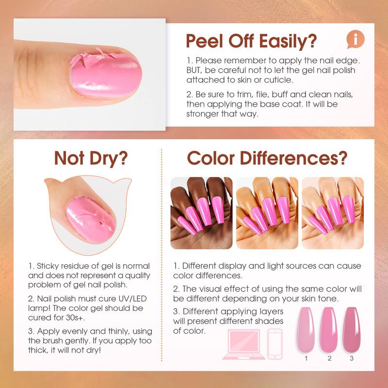 ROSALIND 23pcs Gel Nail Polish Set -Temperature Change Color Base Top Coat Soak Off Hybrid Semi Permanent Gel Varnishes Nail Art