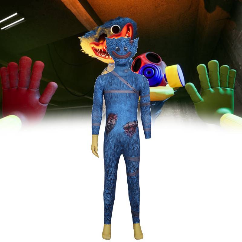 Tenue Cosplay Huggy Wuggy de Poppy Playtime en Matière Polyester pour Jeu Vidéo Anime Jeu de Rôle