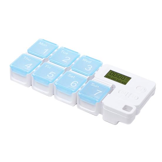 

Electronic Pill Organizer Digital Display Moisture-Proof Automatic 7 Days Pill Dispenser Organizer with Reminder Alarm for Vitamins Fish Oil небесно-голубой