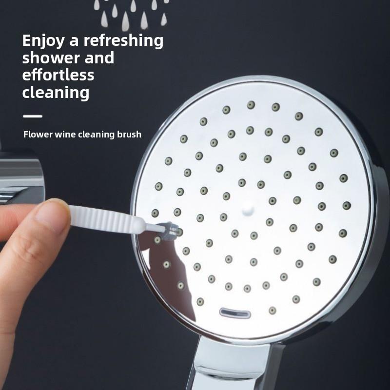 10 Sticks Multi-Function Mini Showerhead with Phone Port Anti-Clog Bathroom Tap Crevice Cleaning Brushes
