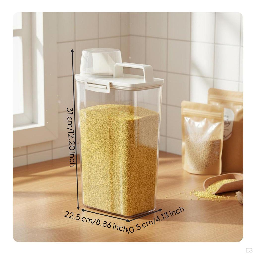 Rice Storage Container DampnessResistant Airtight Grain Dispenser Food Grade Material Sealed Flour
