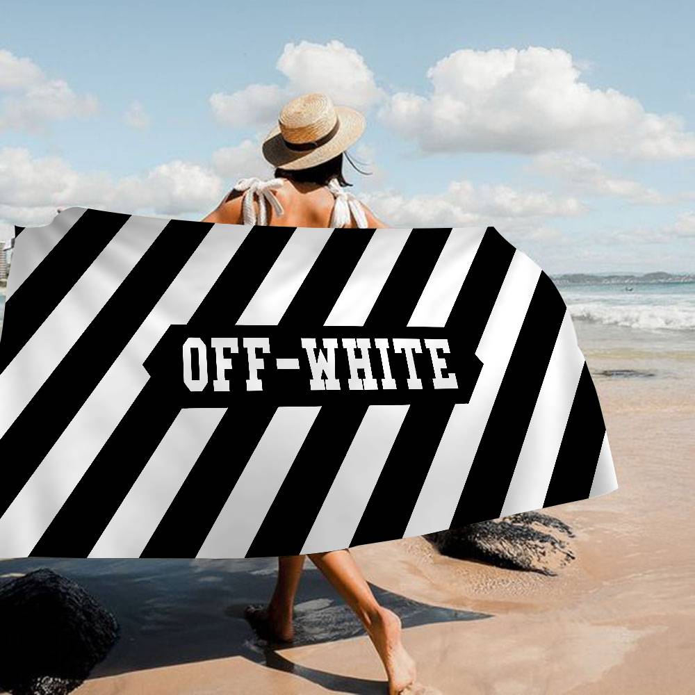 Fashion LOGO O-Off W-White Beach Towel Colorful Bath Towels Girl Microfiber Quick Dry Sand Free Beach Yoga Spa Gym Pool