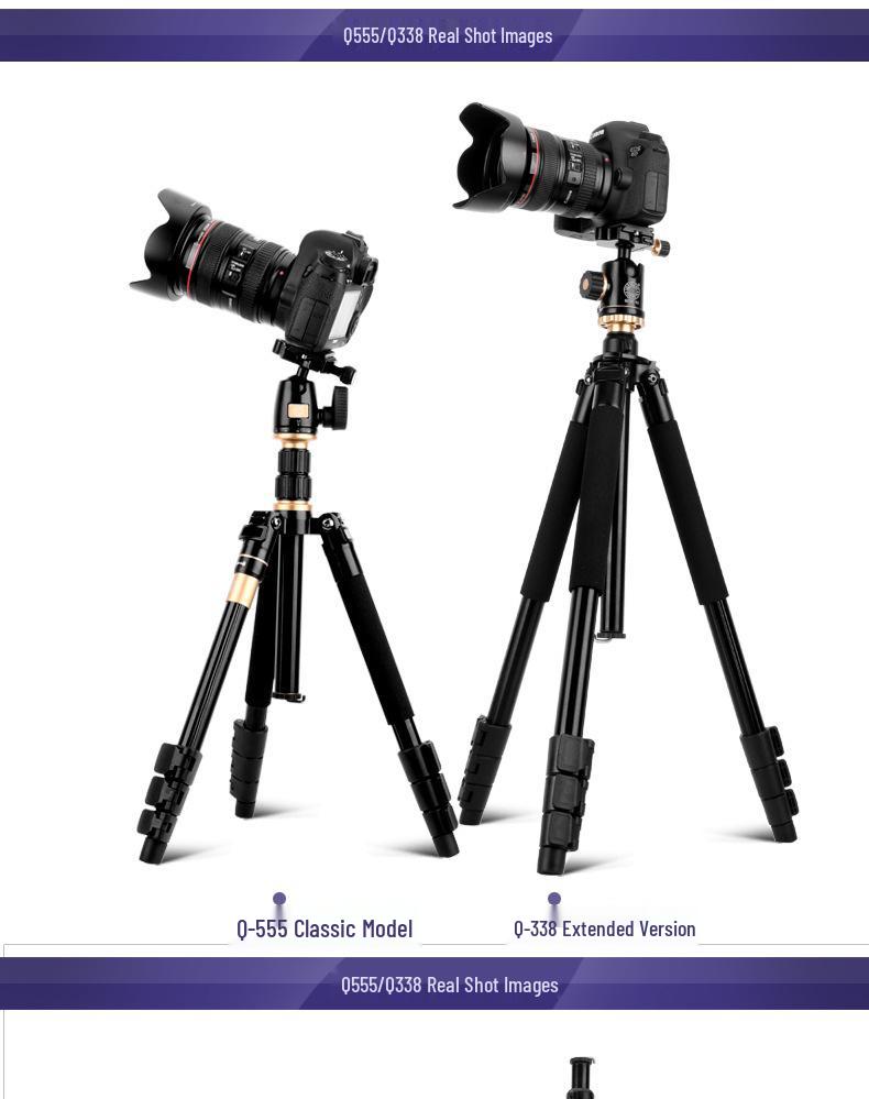 Era Q555 Lightweight Aluminum DSLR Tripod with Buckle Support