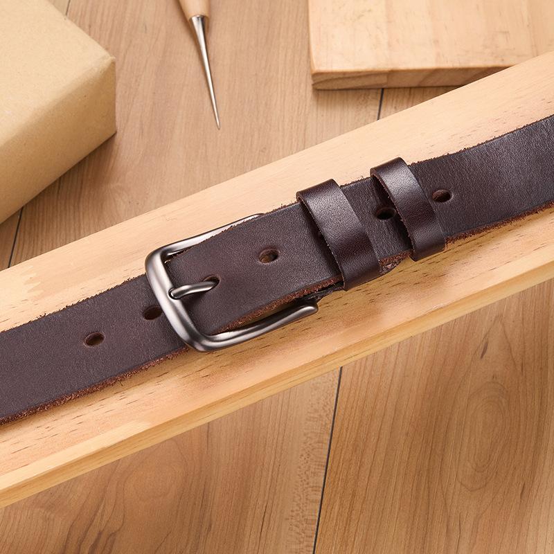 Guangzhou Top Layer Cowhide Belt Men Pure Cowhide Casual Retro Pin Buckle Genuine Leather Belt Men Cowhide Belt