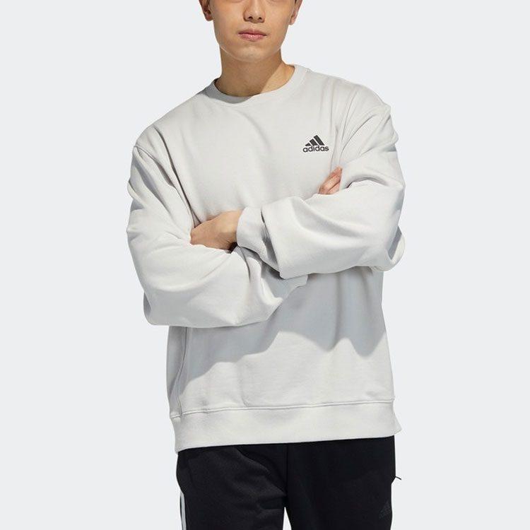 Adidas Sweatshirts Men's Light Gray Crew Neck Moderate Regular H37068