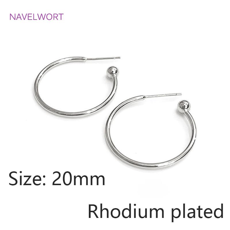 

2 Sizes S925 Sterling Silver Needle Gold Color C Shape Smooth Hoop Earring Brass Metal Earring Fashion Jewelry For Women Gifts 2 pieces