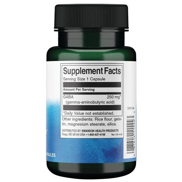 GABA, Gamma-aminobutyric Acid, GABA 250, Swanson 60caps (72280029)