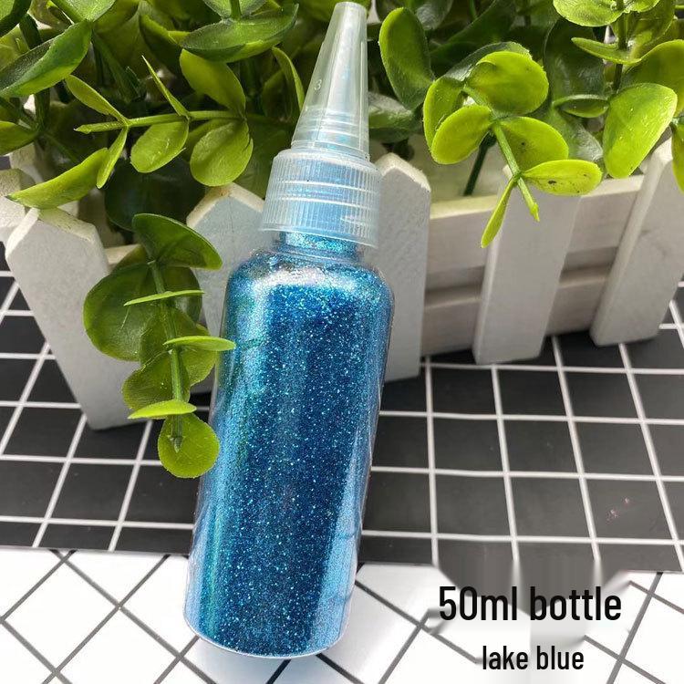 50ml Gold Glitter Powder with Flakes for Children's DIY Projects - Bright, Shiny Powder for Painting and Cross Stitch