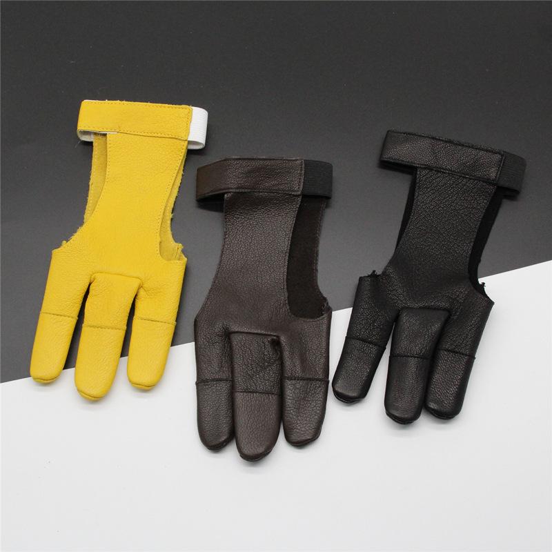 Hirschleder Bogenschießhandschuhe - Anti-Rutsch-Fingerschutz für erwachsene Jäger
