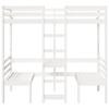 High Bed with Desk & Chairs White 80x200 cm Pine Wood