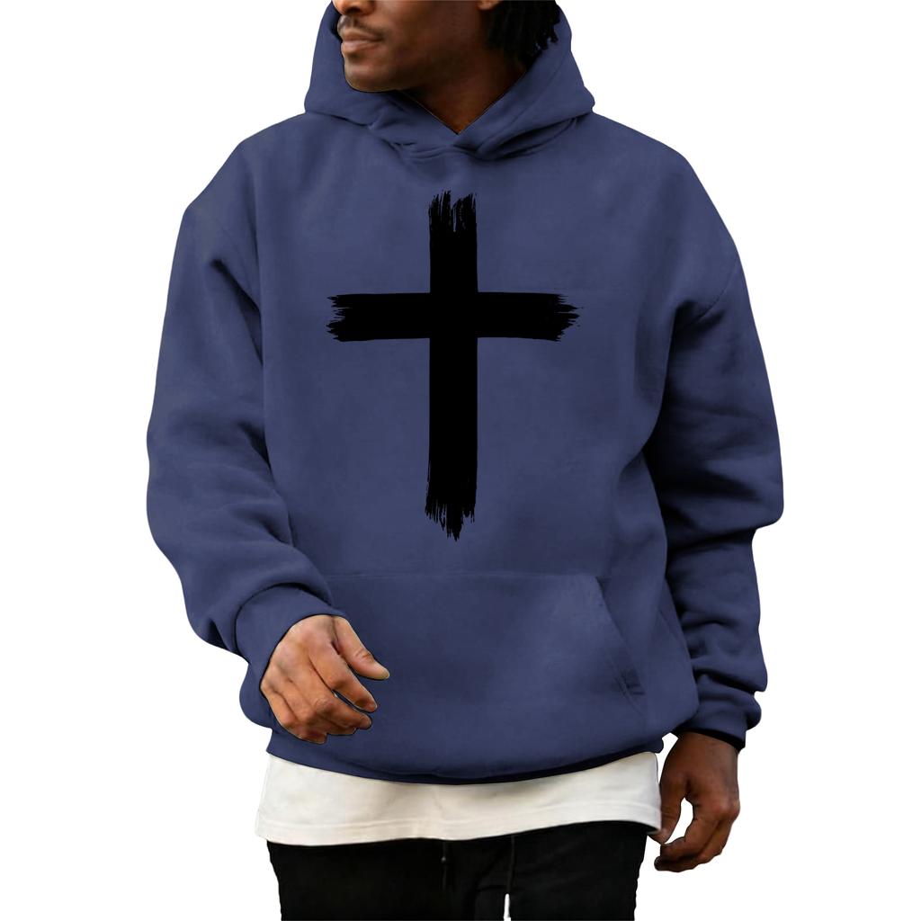 Sweatshirts For Men Cross Pullover Hoodie Graphic Long Sleeve Sweatshirt
