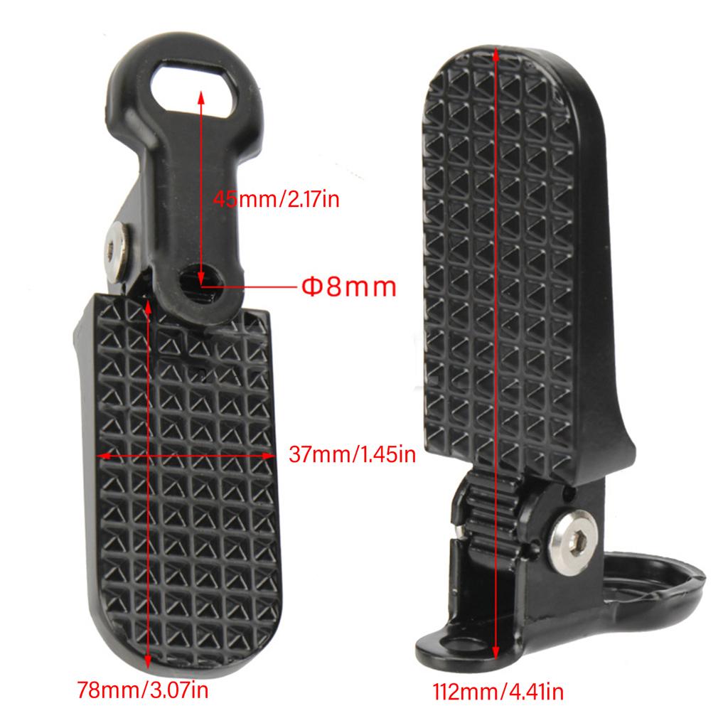 1 Pair Electric Scooter Pedals Anti Slip Folding Footrest for Electric Scooter Replacement Pedals Metal Foldable Pegs