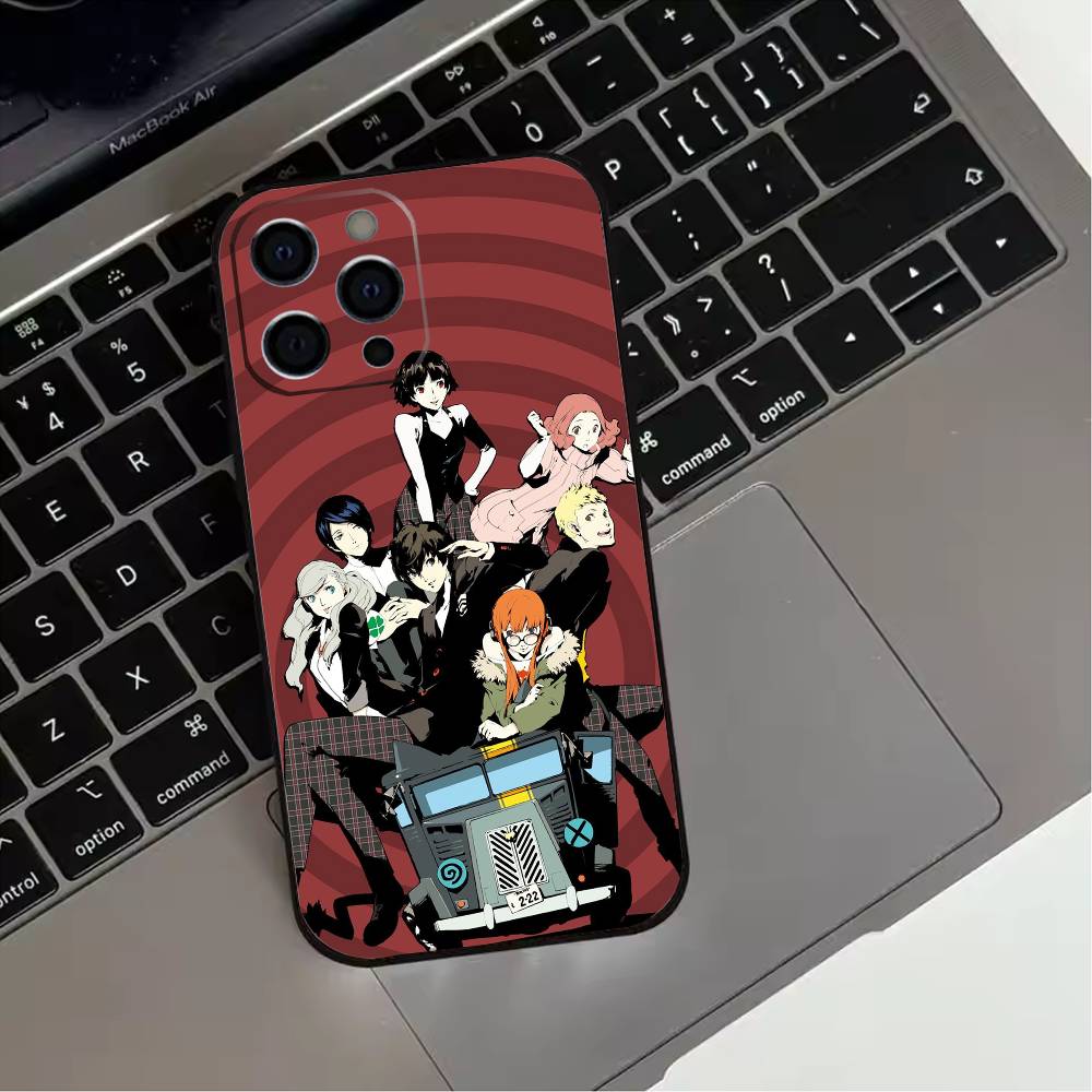 Game P-Persona 5  Phone Case For iPhone 17,16,15,14,13,12,11 Plus,Pro Max,XS,Soft Silicone Black Cover