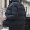 Trendy Men's Cotton-padded Jacket for Winter Loose Solid Color Parka Coat Casual Thickened Coat Stand-up Collar for Warmth Short Cotton-padded Jacket