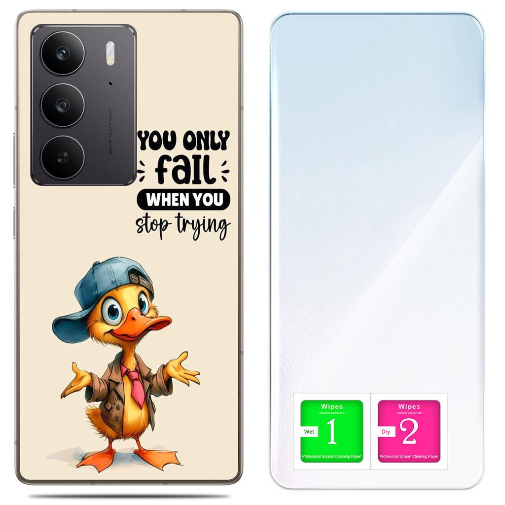 Etui Do Realme C75 / 14X 5G Obudowa Foto Case Plecki Kaczka + Szkło 9H