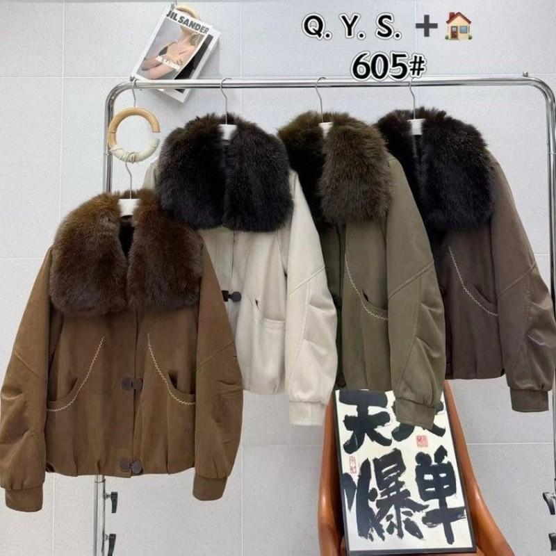 Womens Oversized Collar Faux Fur Lined Parka 2026 Fall Winter Thick Warm Fashion Coat